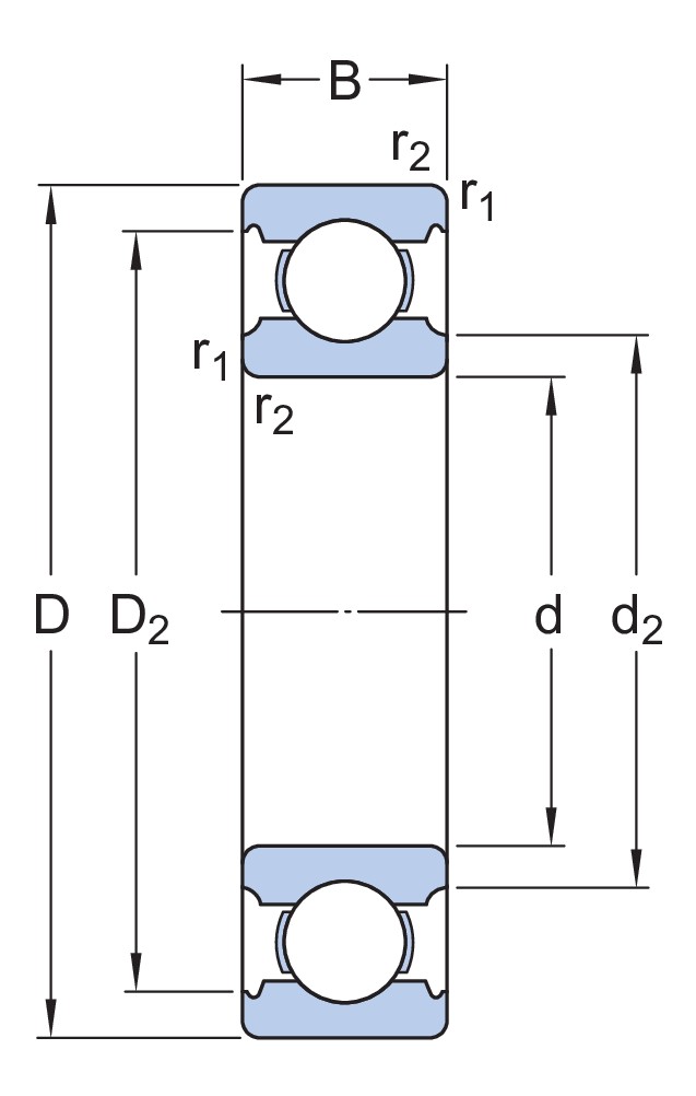 Радиальный шарикоподшипник из нержавеющей стали