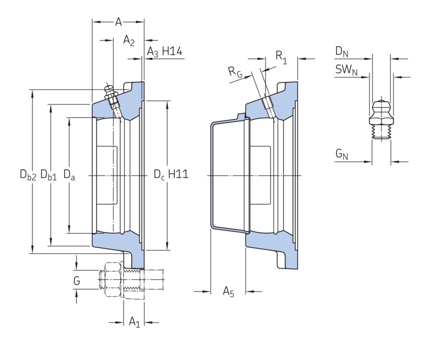 Корпус с квадратным фланцем для корпусных подшипников, чугун