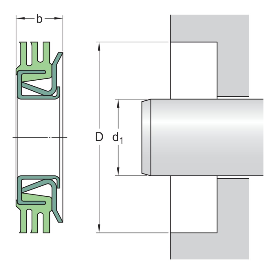Манжетное уплотнение вала общего промышленного назначения