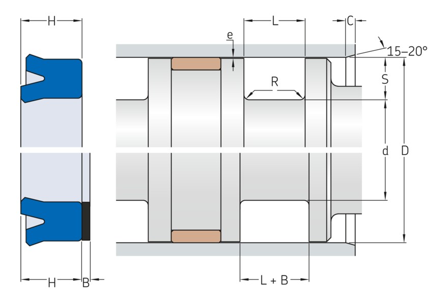 Уплотнение поршня