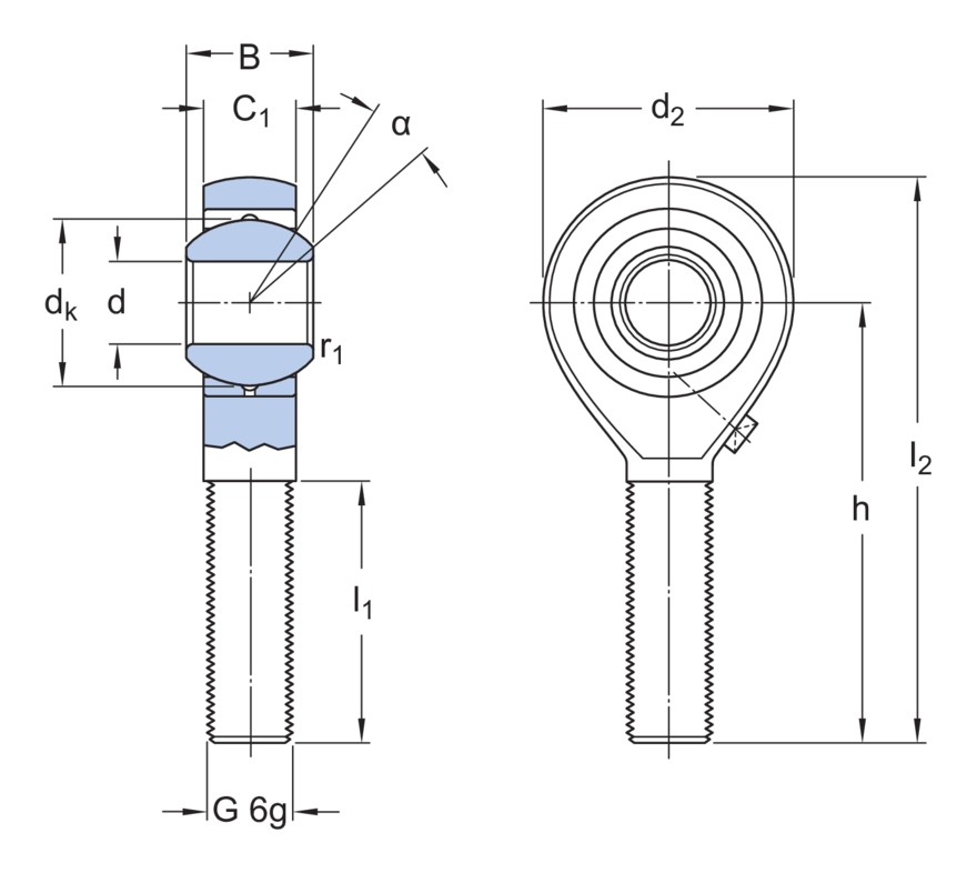 Наконечник штока, требует техобслуживания, с наружной резьбой
