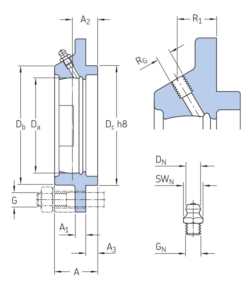 Корпус с круглым фланцем для корпусных подшипников, чугун