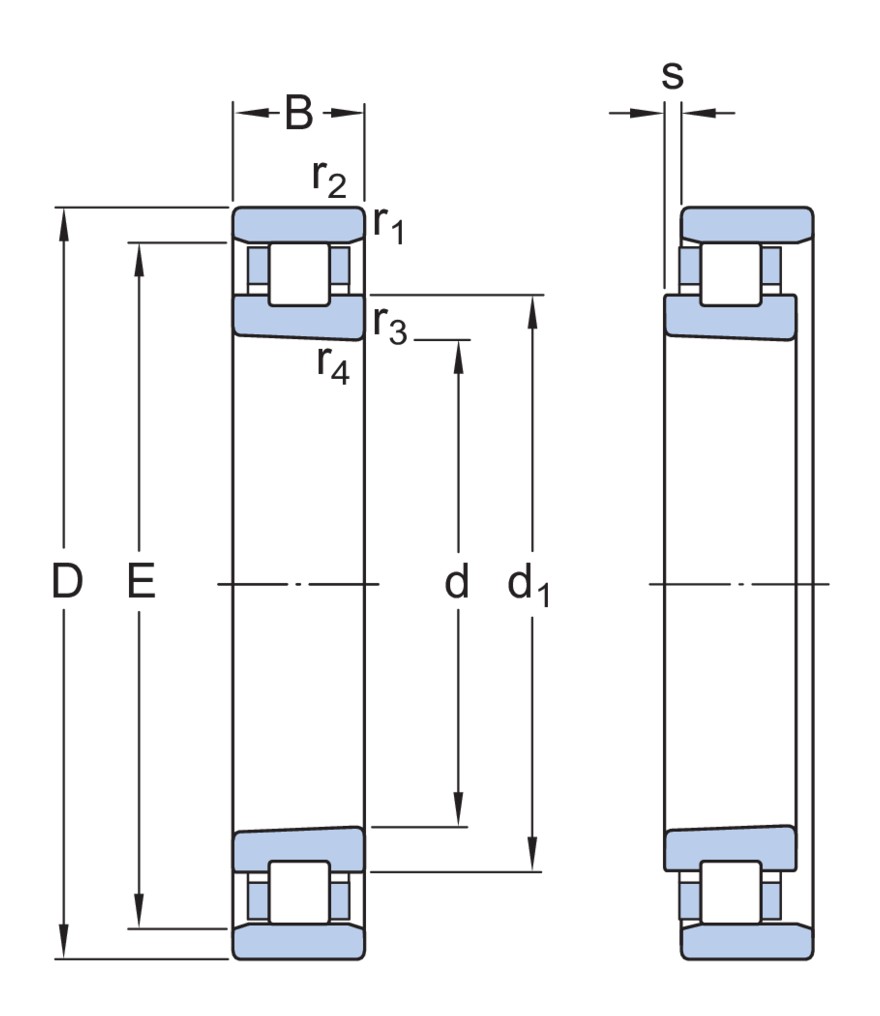 Однорядный цилиндрический роликоподшипник