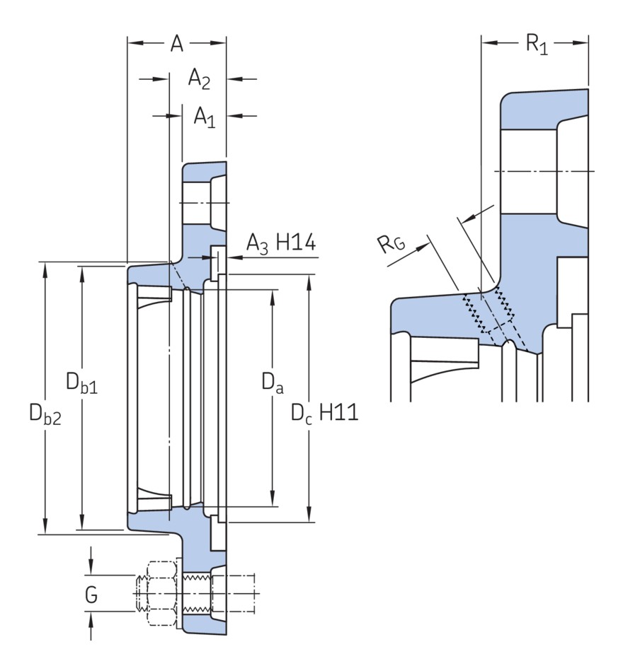 Корпус с овальным фланцем для корпусных подшипников, чугун, стандарты JIS