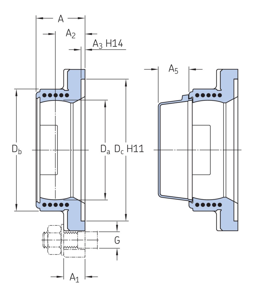 Корпус с квадратным фланцем для корпусных подшипников, композит