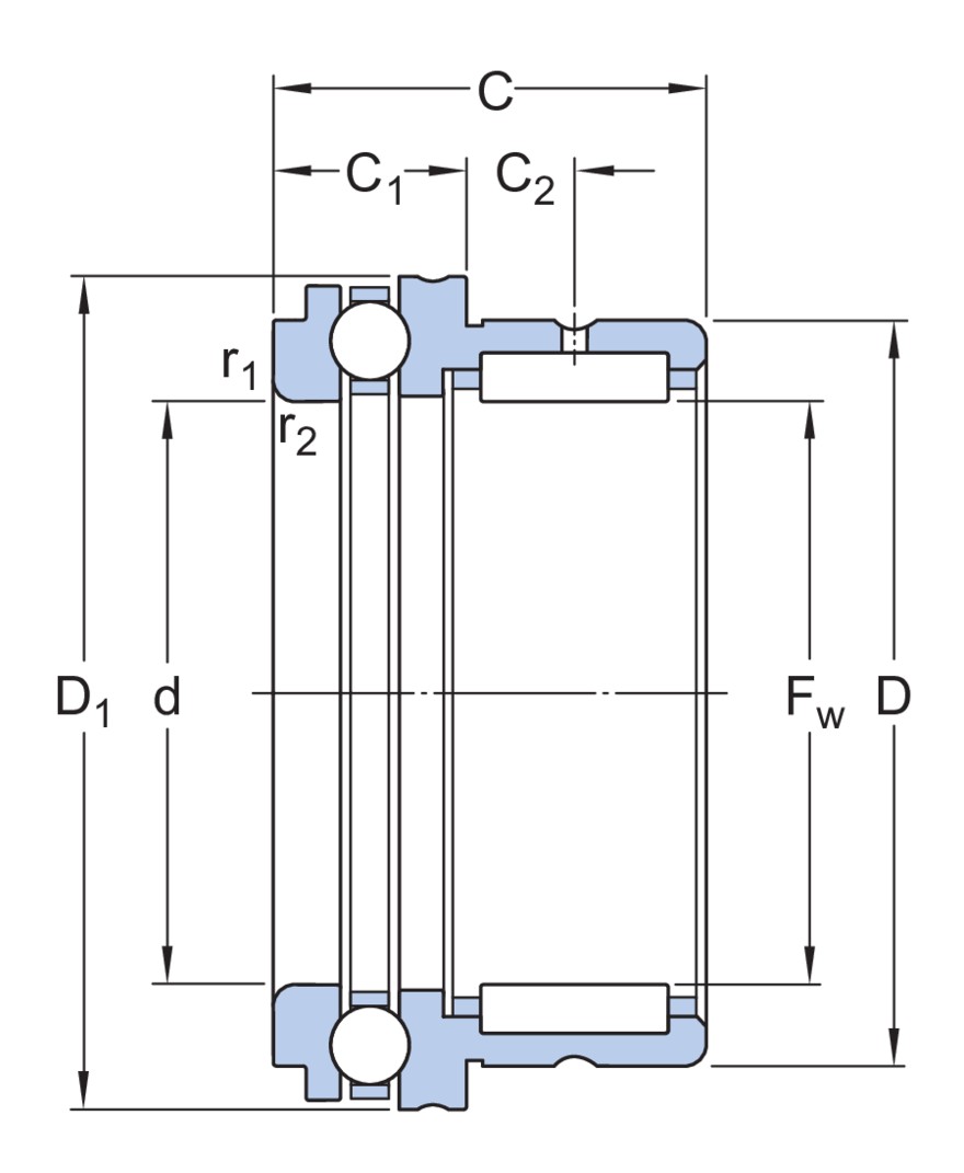 Комбинированный игольчатый роликоподшипник/упорный шарикоподшипник