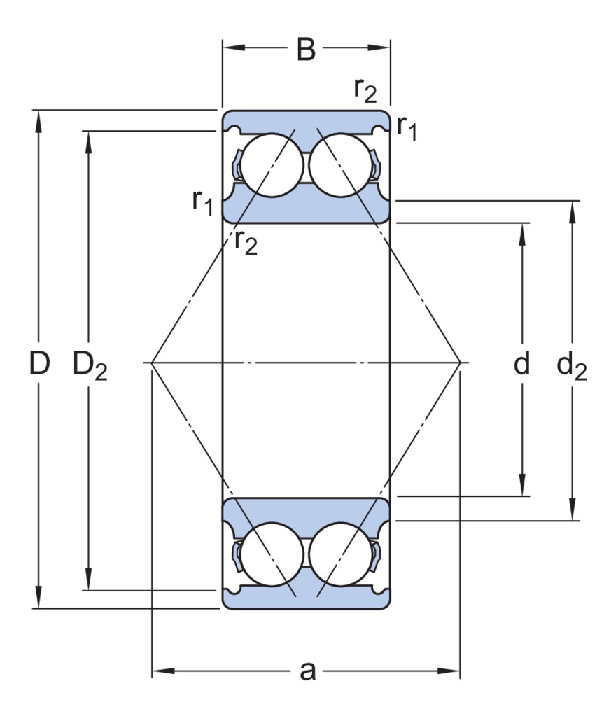 Двухрядный радиально-упорный шарикоподшипник