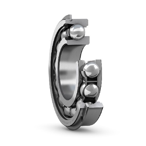 радиальный шарикоподшипник со стопорным кольцом и пазами для ввода шариков 217 nr