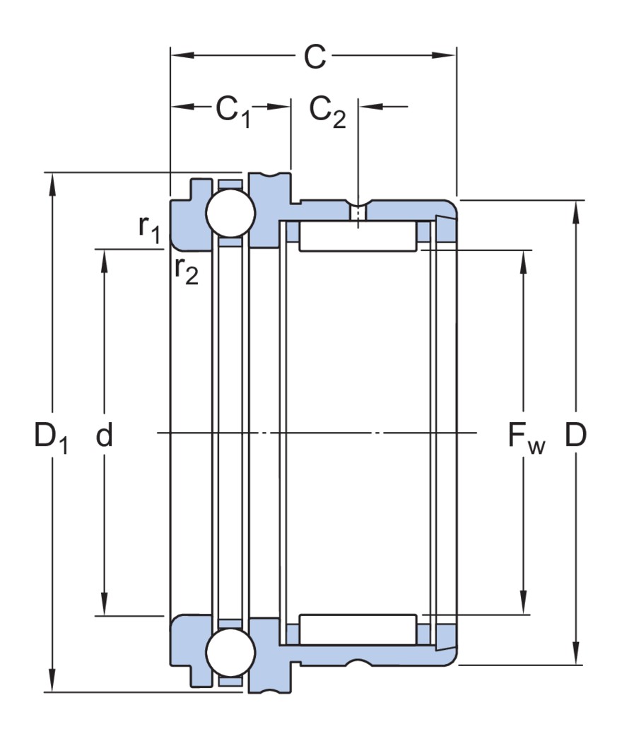 Комбинированный игольчатый роликоподшипник/упорный шарикоподшипник