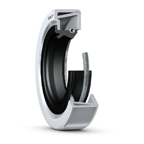 манжетное уплотнение с двойным металлическим корпусом, однокромочным уплотнением и вспомогательной контактной кромкой, для жидкой или пластичной смазки, метрические размеры 57584