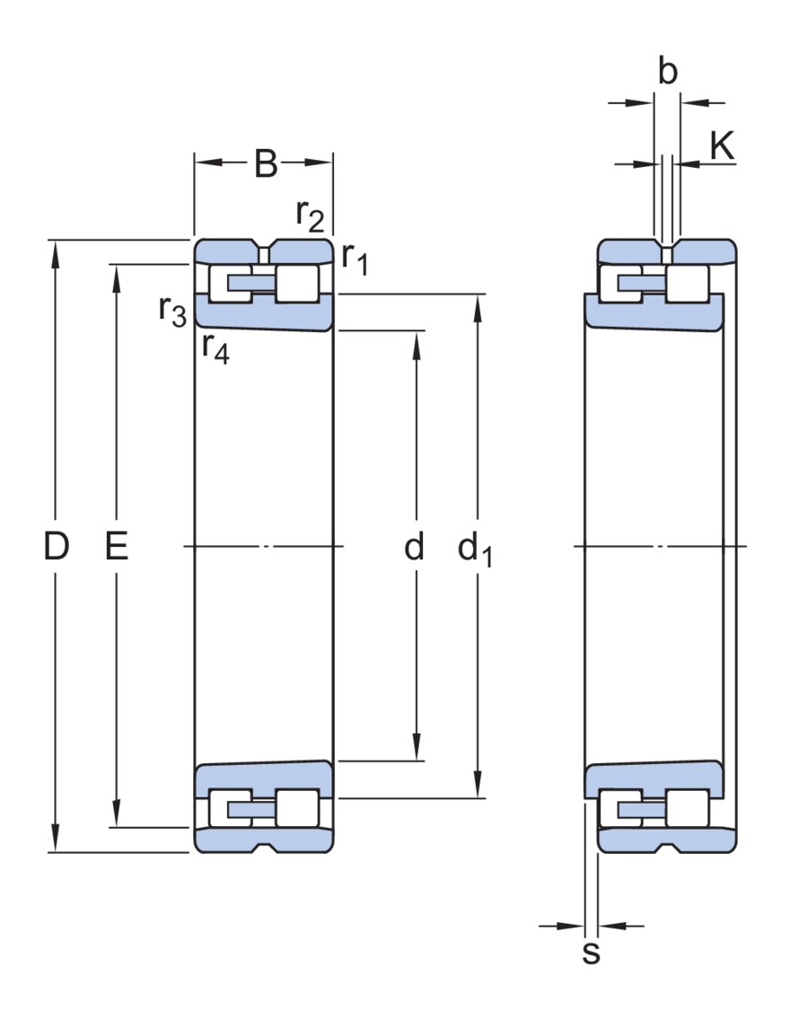 Прецизионный двухрядный цилиндрический роликоподшипник типа NN с коническим отверстием и элементами для повторного смазывания