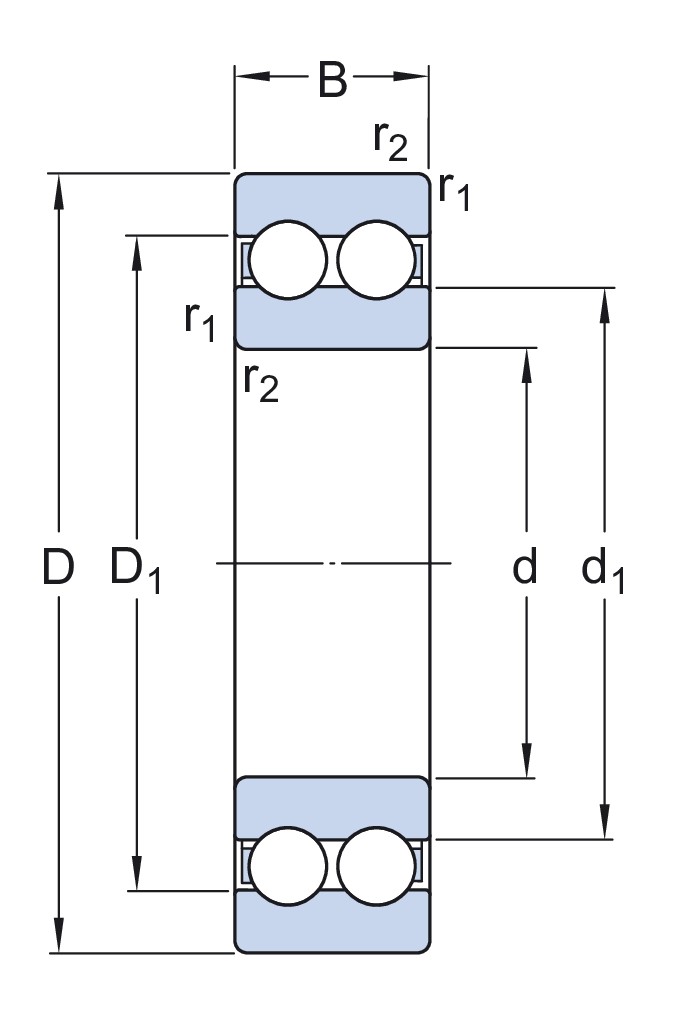 Двухрядный радиальный шарикоподшипник