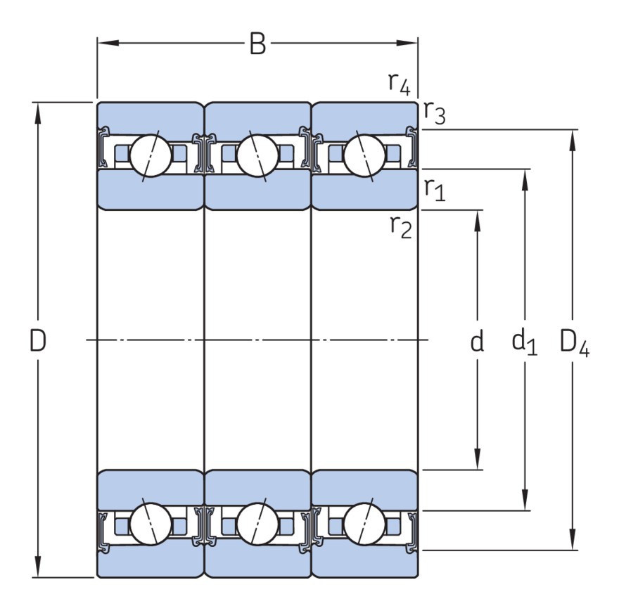 Согласованный комплект трёх прецизионных радиально-упорных подшипников