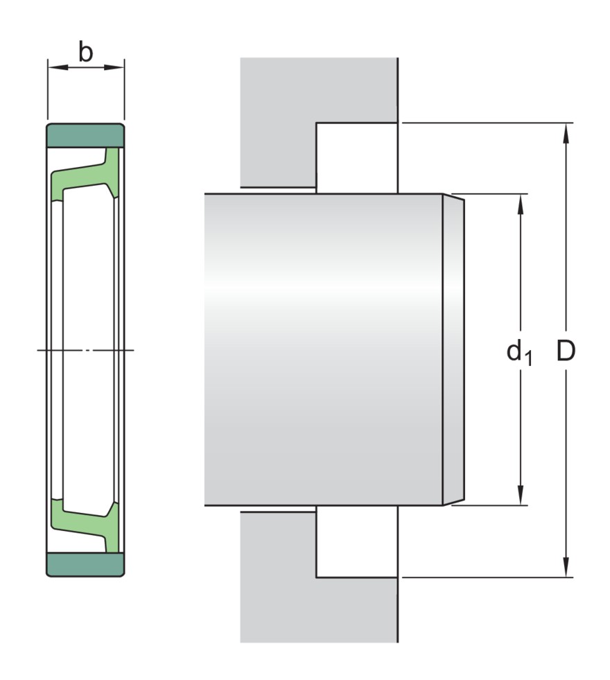 Манжетное уплотнение с малой высотой поперечного сечения для игольчатых роликоподшипников, типа SD