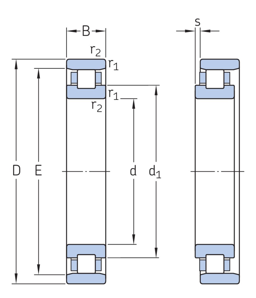 Однорядный цилиндрический роликоподшипник