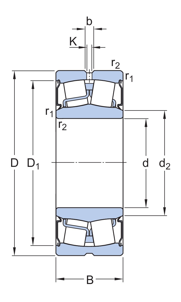 Сферический роликоподшипник с встроенным уплотнением и элементами для повторного смазывания