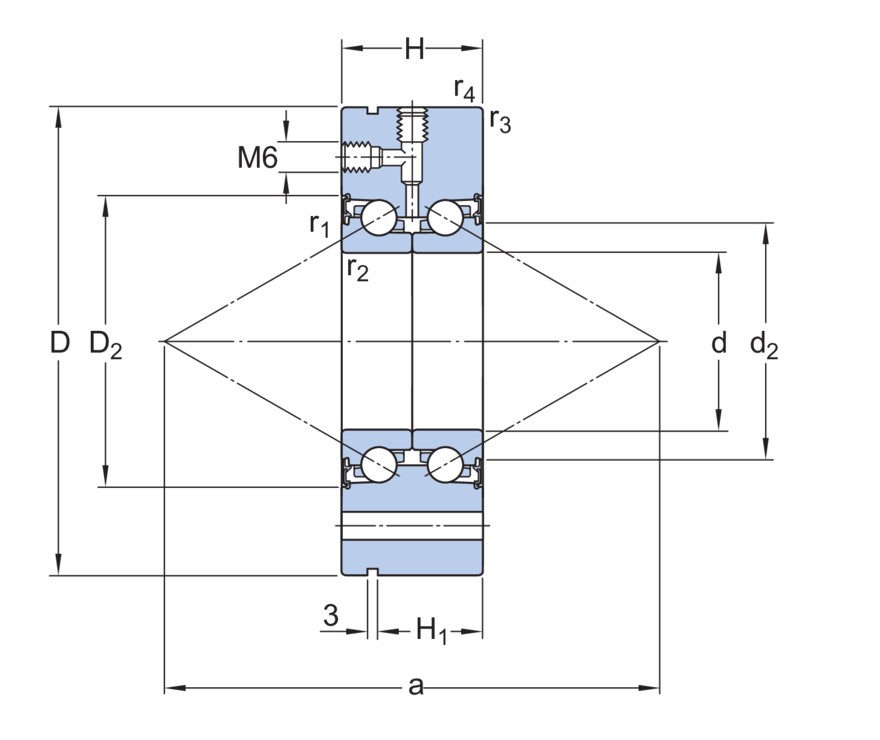 Прецизионный двойной упорно-радиальный шарикоподшипник