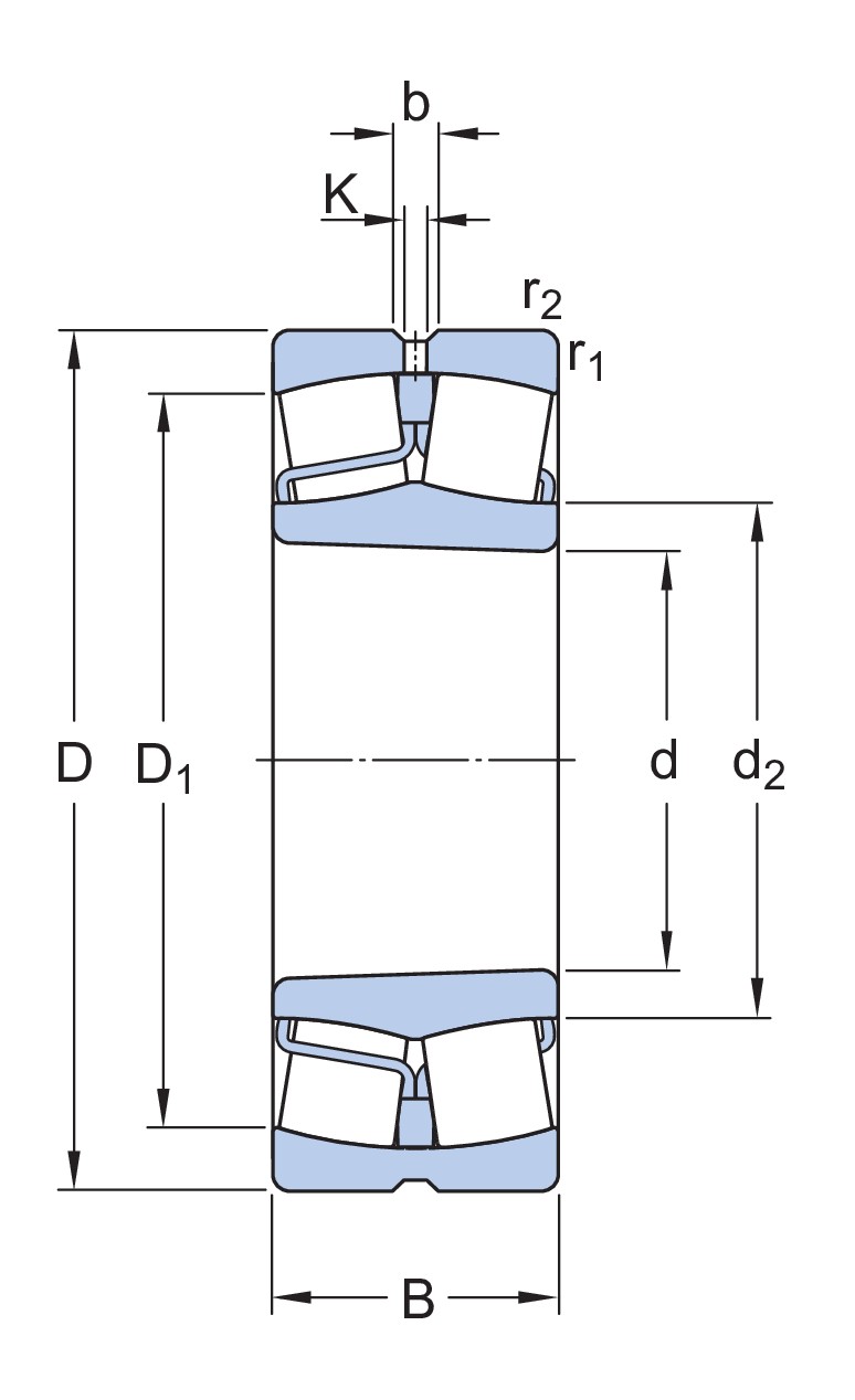 Сферический роликоподшипник для вибромашин с коническим отверстием и элементами для повторного смазывания