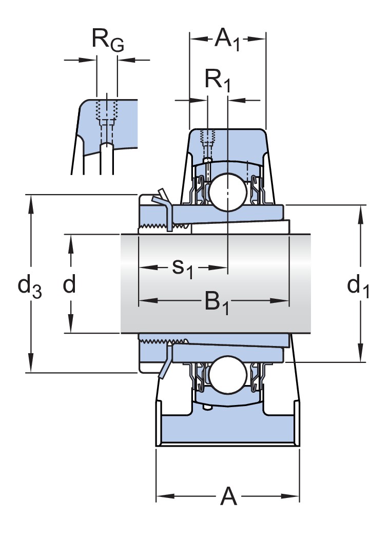Стационарный подшипниковый узел с композитным или литым металлическим корпусом