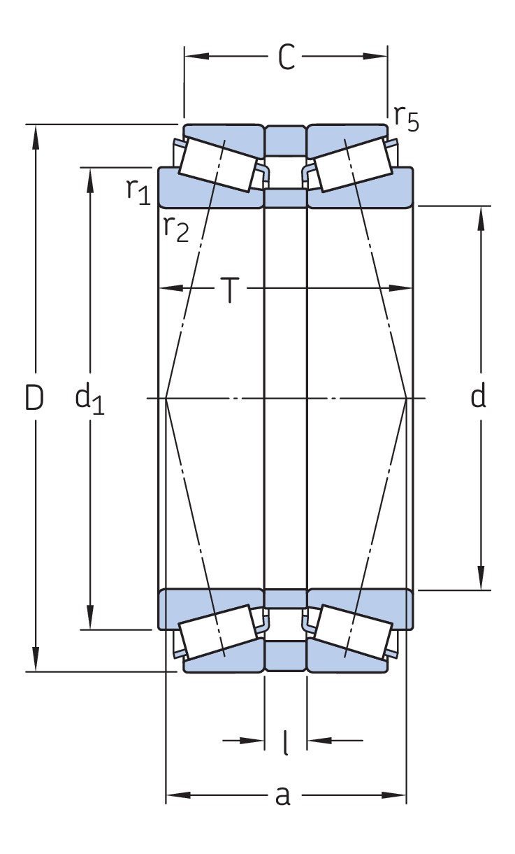 Двухрядный конический роликоподшипник