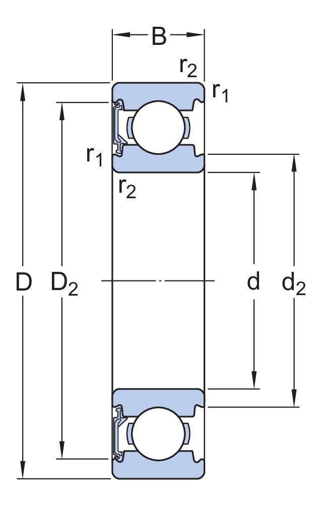 Радиальный шарикоподшипник с уплотнениями