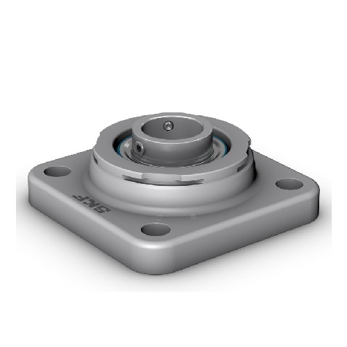 шарикоподшипниковый узел с квадратным фланцем с широким внутренним кольцом и фиксацией с помощью установочных винтов, нержавеющая сталь f4bss 30m-tpss