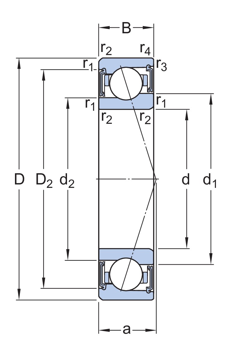 Однорядный радиально-упорный шарикоподшипник