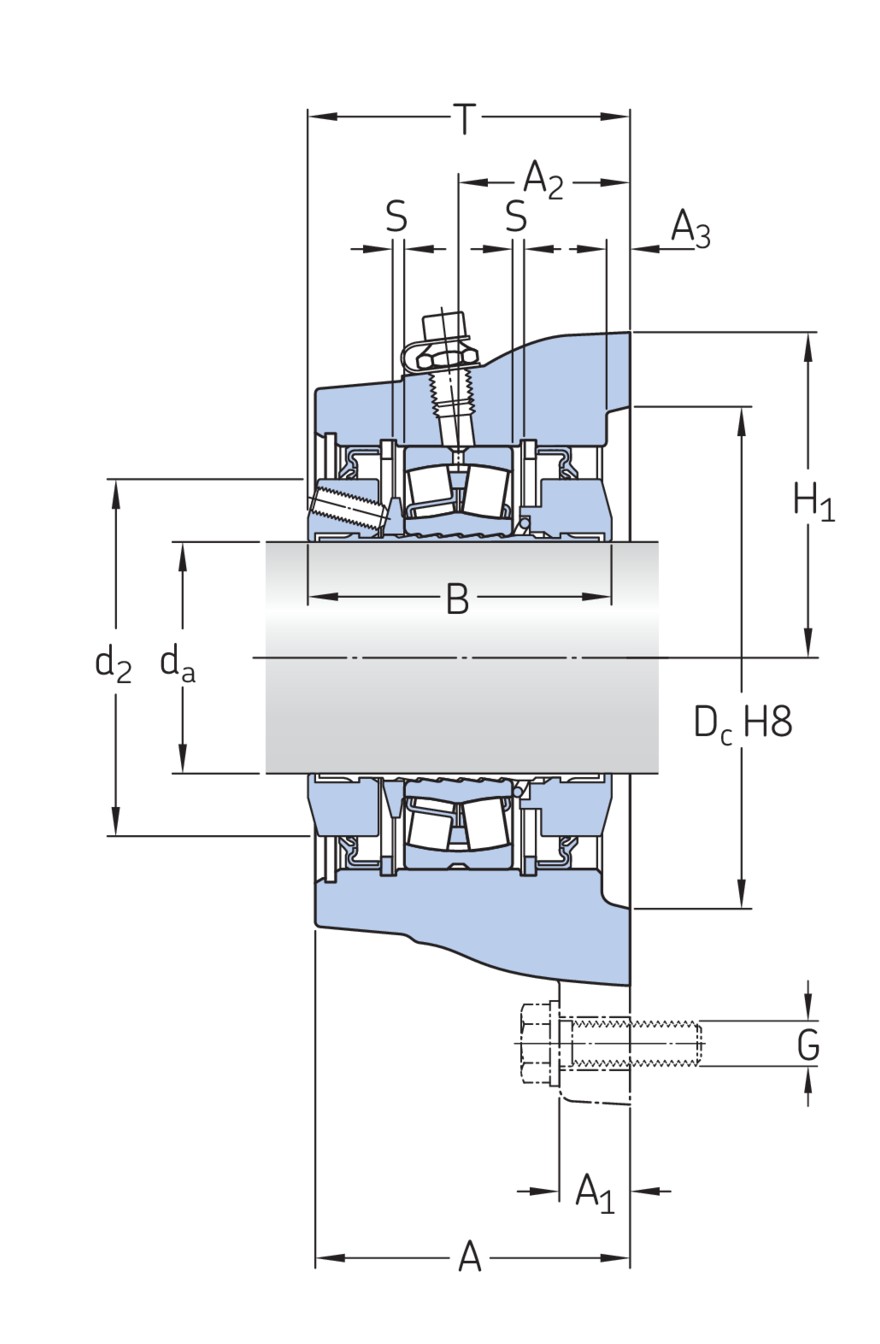 Фланцевый роликоподшипниковый узел с литым корпусом