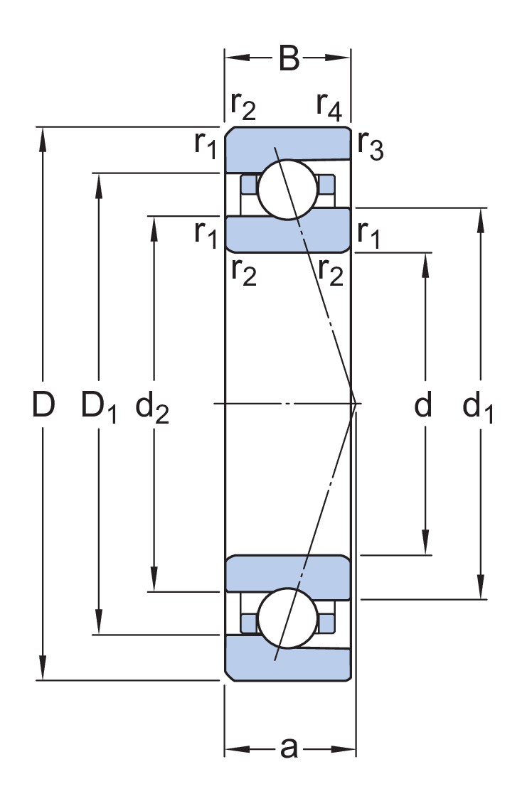 Прецизионный высокоскоростной однорядный радиально-упорный шарикоподшипник типа E с углом контакта 15°