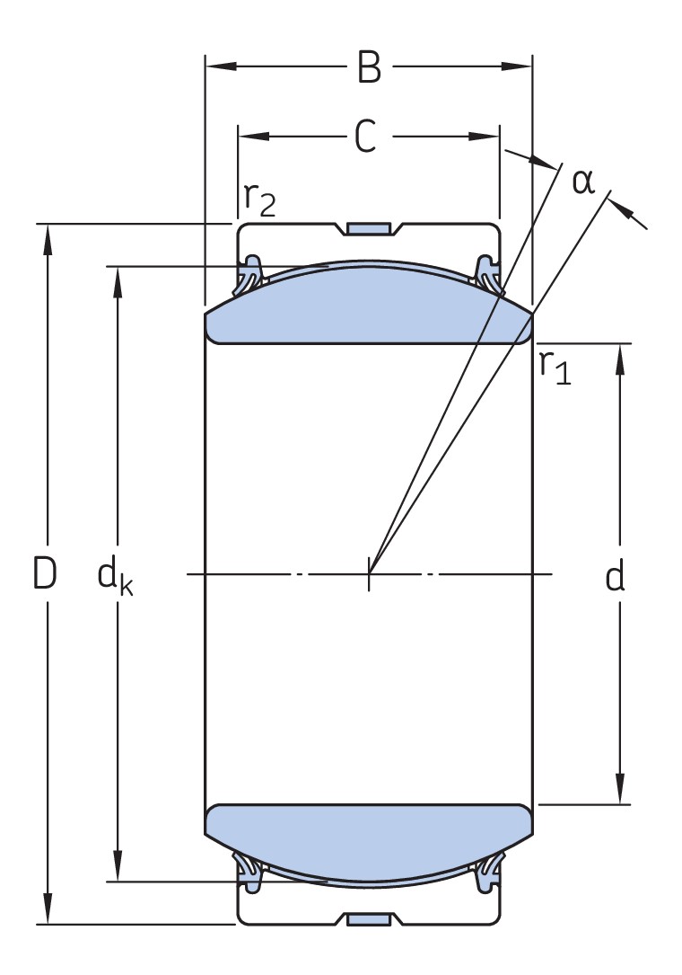Радиальный сферический подшипник скольжения, не требует техобслуживания, низкий коэффициент трения, метрические размеры