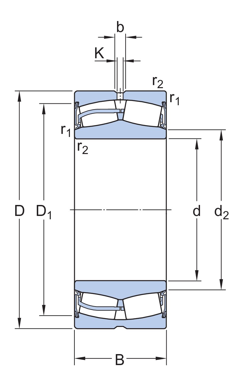Сферический роликоподшипник с встроенным уплотнением и элементами для повторного смазывания