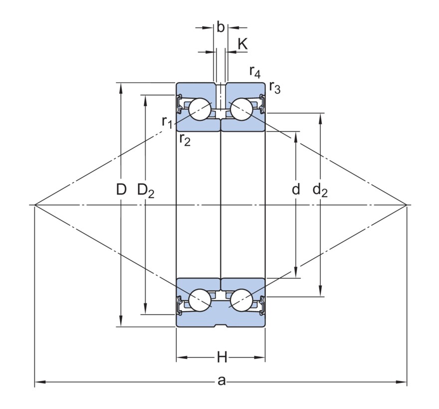 Прецизионный двойной упорно-радиальный шарикоподшипник