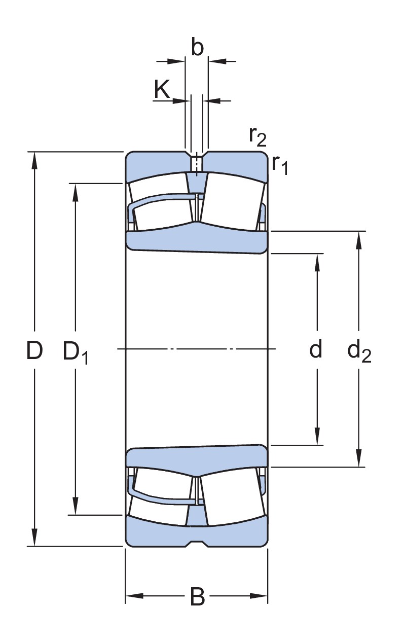 Сферический роликоподшипник для вибромашин с коническим отверстием и элементами для повторного смазывания