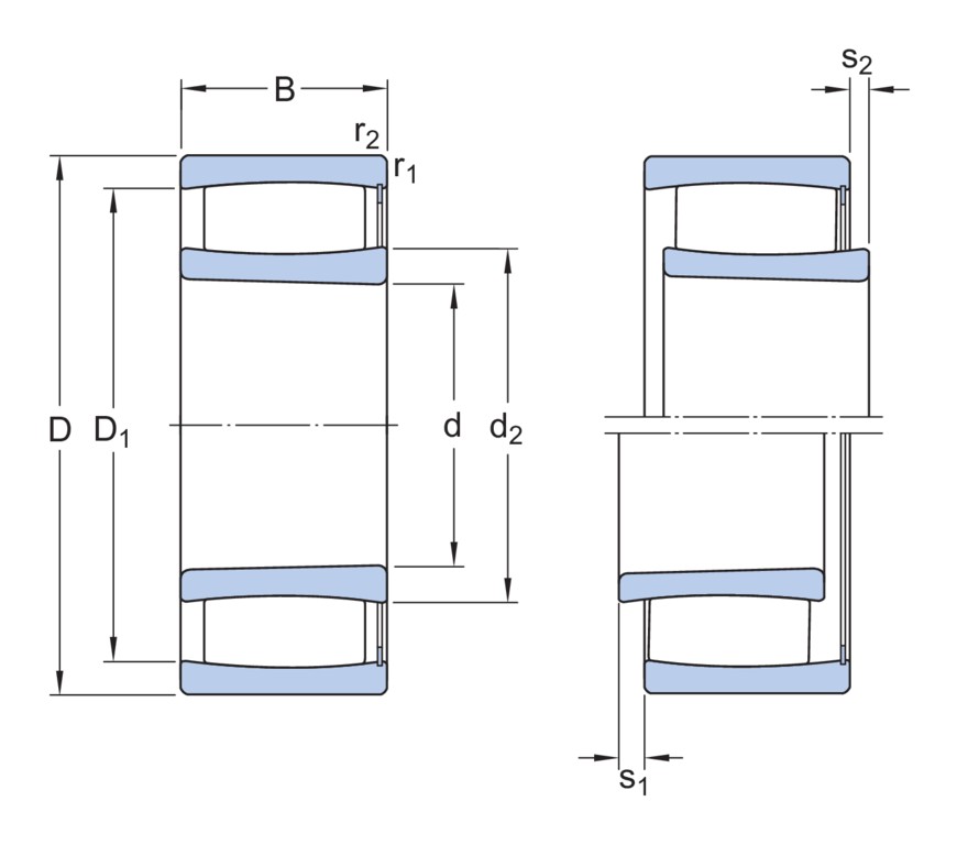 Бессепараторный тороидальный роликоподшипник CARB с коническим отверстием (1:30)