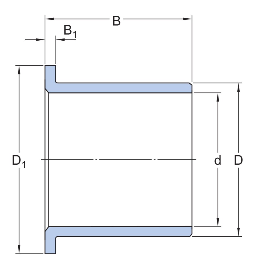 Втулка с буртиком из полиамида с PTFE