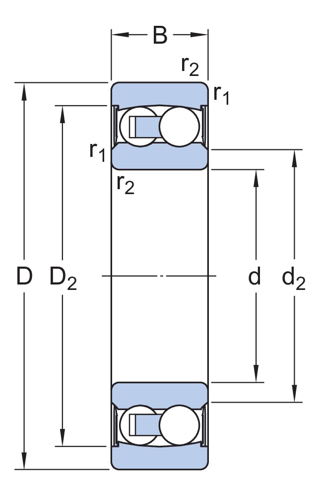 Самоустанавливающийся шарикоподшипник с уплотнениями с обеих сторон