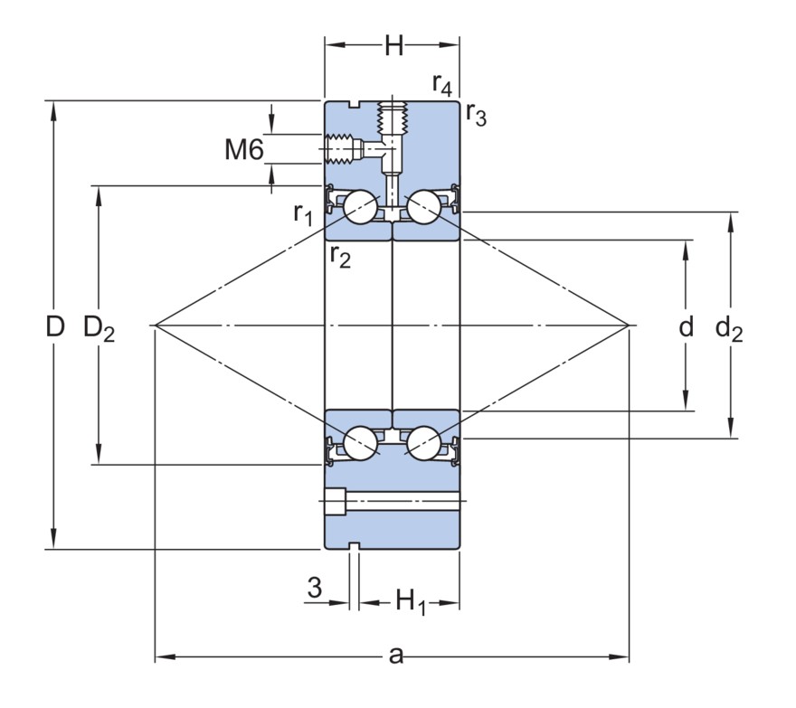 Прецизионный двойной упорно-радиальный шарикоподшипник