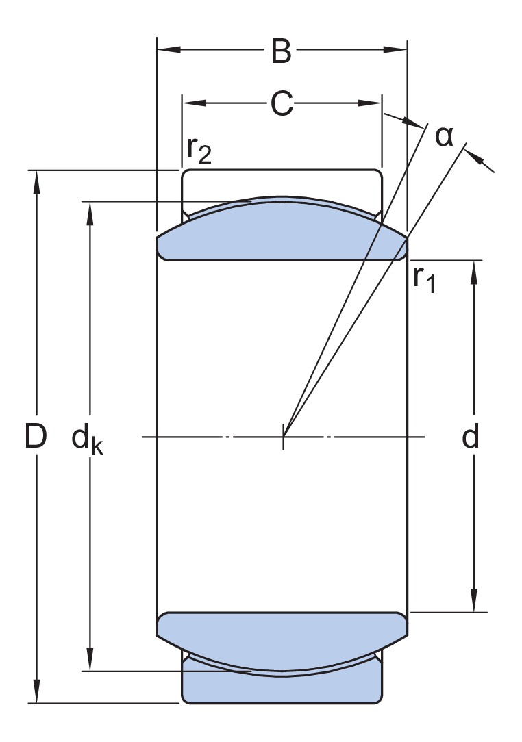 Радиальный сферический подшипник скольжения, не требует техобслуживания, низкий коэффициент трения, метрические размеры