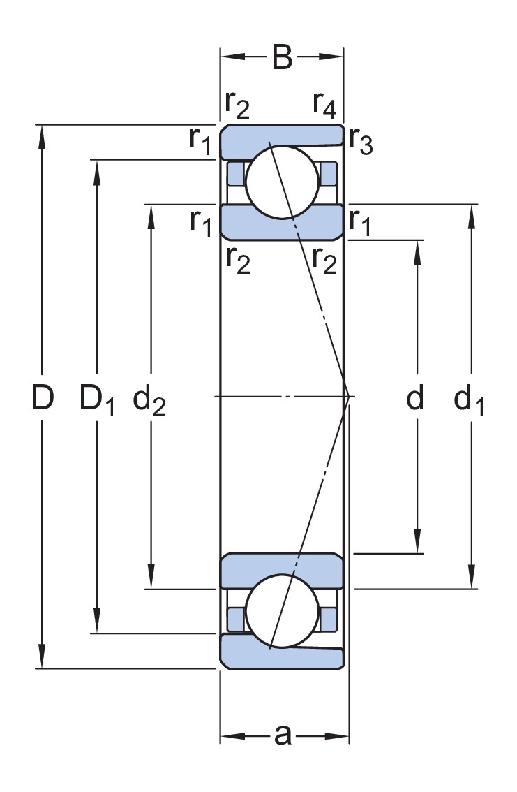 Прецизионный универсальный однорядный радиально-упорный шарикоподшипник повышенной грузоподъёмности