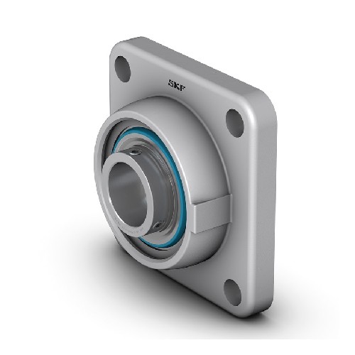 шарикоподшипниковый узел с квадратным фланцем с широким внутренним кольцом и фиксацией с помощью установочных винтов, нержавеющая сталь f4bss 40m-ytpss