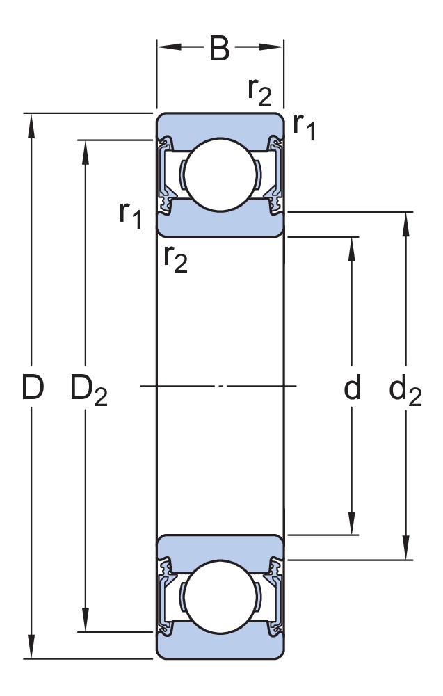 Радиальный шарикоподшипник с уплотнениями