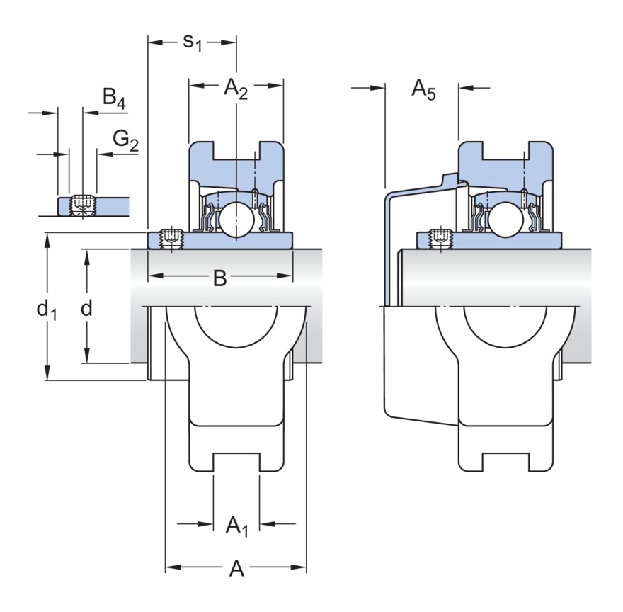 Натяжной шарикоподшипниковый узел с композитным или литым металлическим корпусом