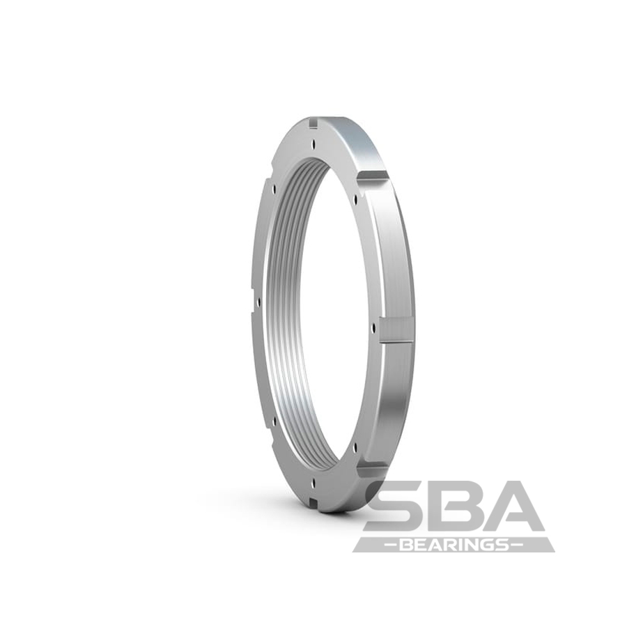 sba hm 3052 стопорная гайка hm с метрической трапецеидальной резьбой, фиксируется на валу с помощью стопорных бугелей типа ms