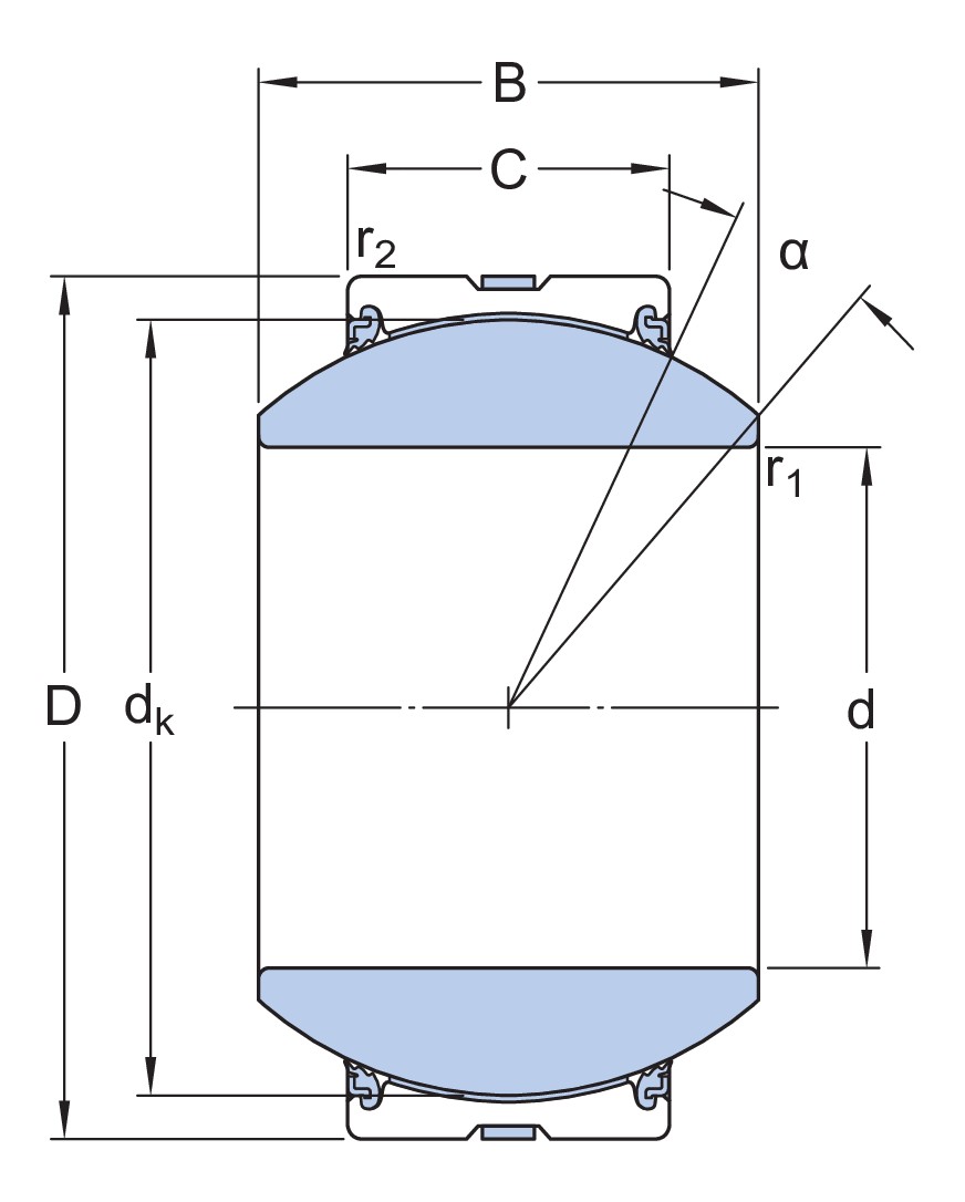 Радиальный сферический подшипник скольжения, не требует техобслуживания, низкий коэффициент трения, метрические размеры