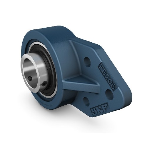 шарикоподшипниковый узел с фланцем с тремя крепёжными болтами, с широким внутренним кольцом и фиксацией с помощью установочных винтов, чугун, стандарты jis ucfb 207/h