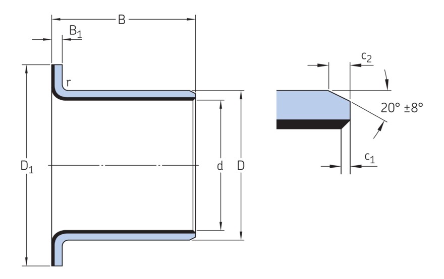 Втулка с буртиком из PTFE