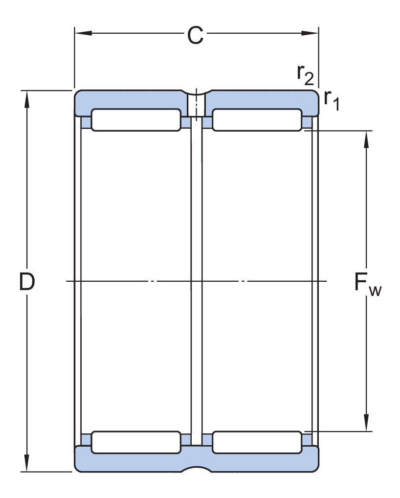 Двухрядный игольчатый роликоподшипник