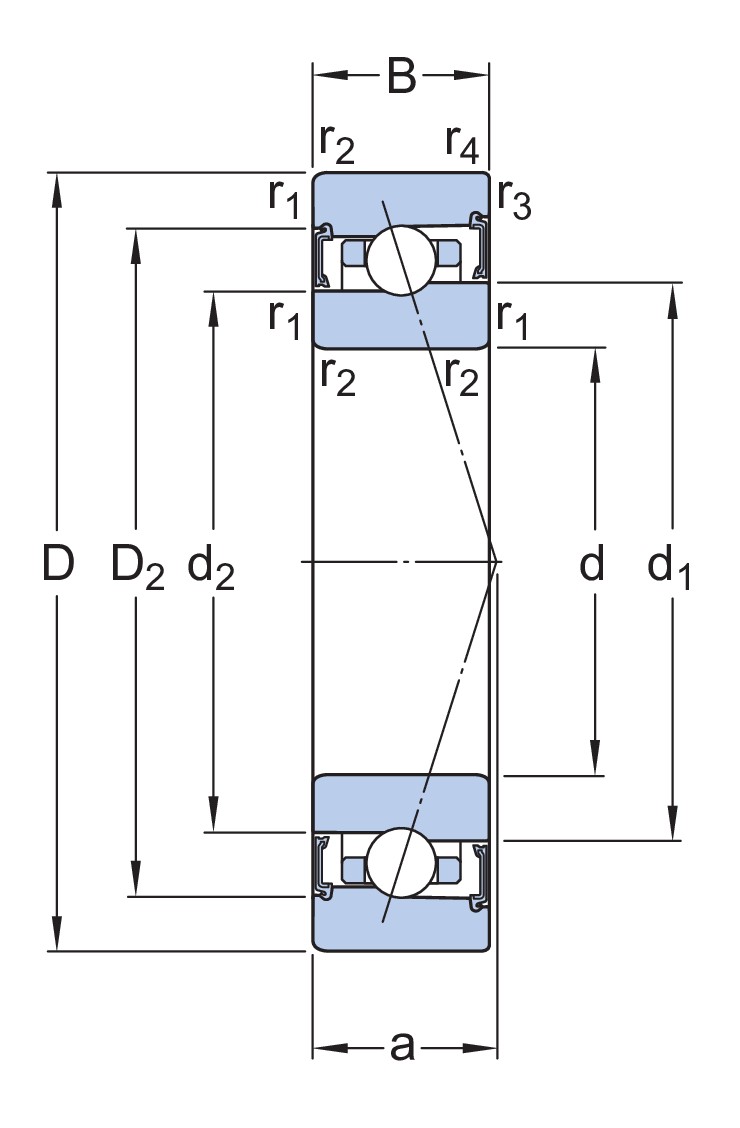 Однорядный радиально-упорный шарикоподшипник